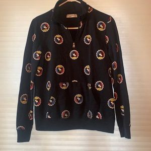 Abercrombie kids 3/4 zip crest logo sweatshirt